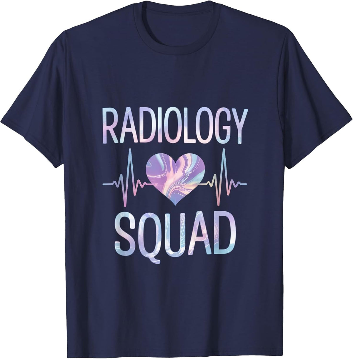 Radiology Squad Heartbeat Radiology Team T-Shirt - Navy Blue