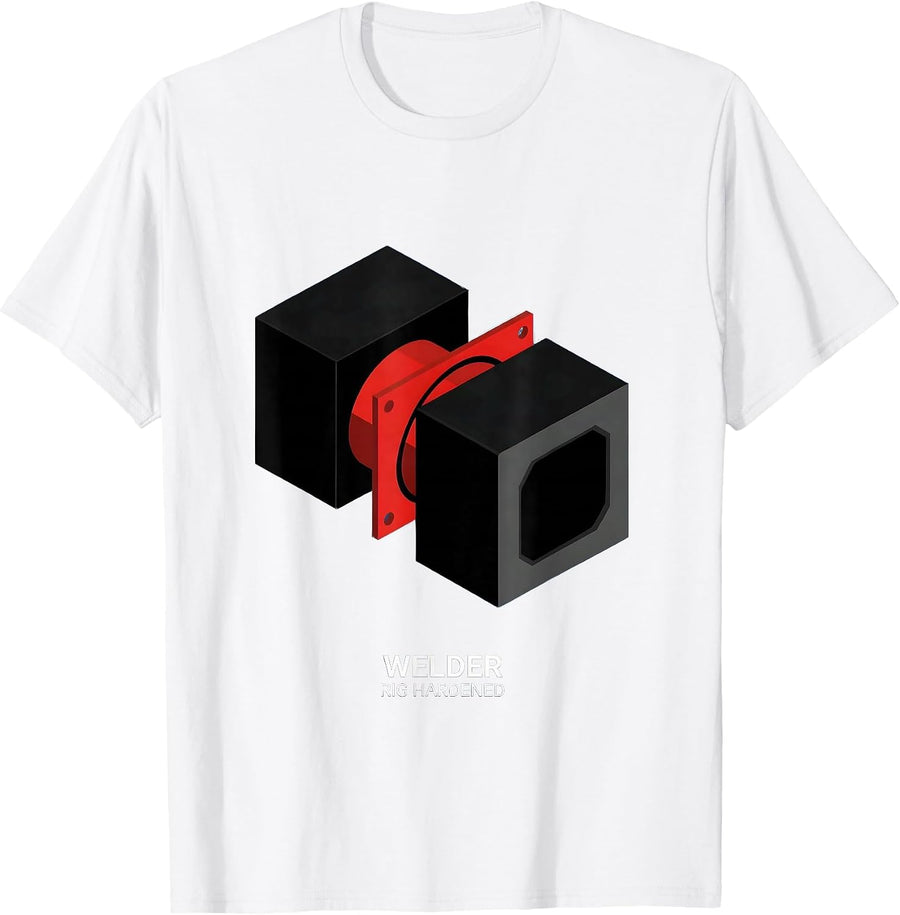 Men's Welder, Rig Hardened Bauhaus Modernist Oilfield Worker Gift T-Shirt - White