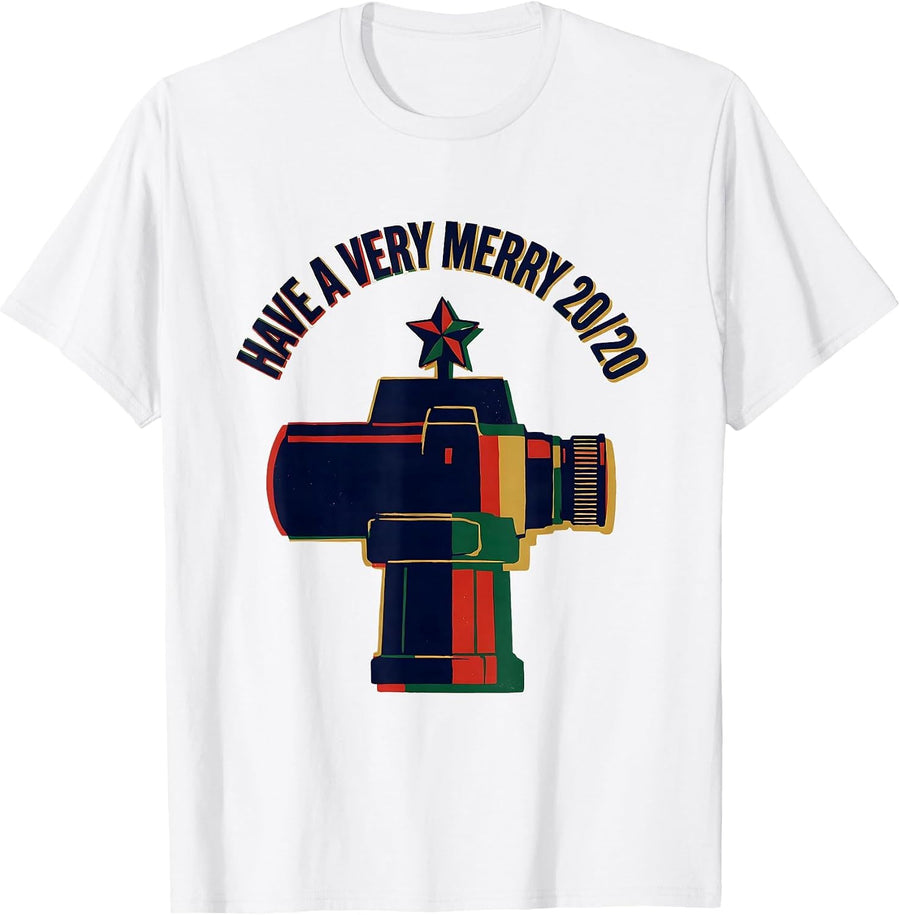 Men's Have A Very Merry 20/20 Funny Optometrist Christmas Pun T-Shirt - White