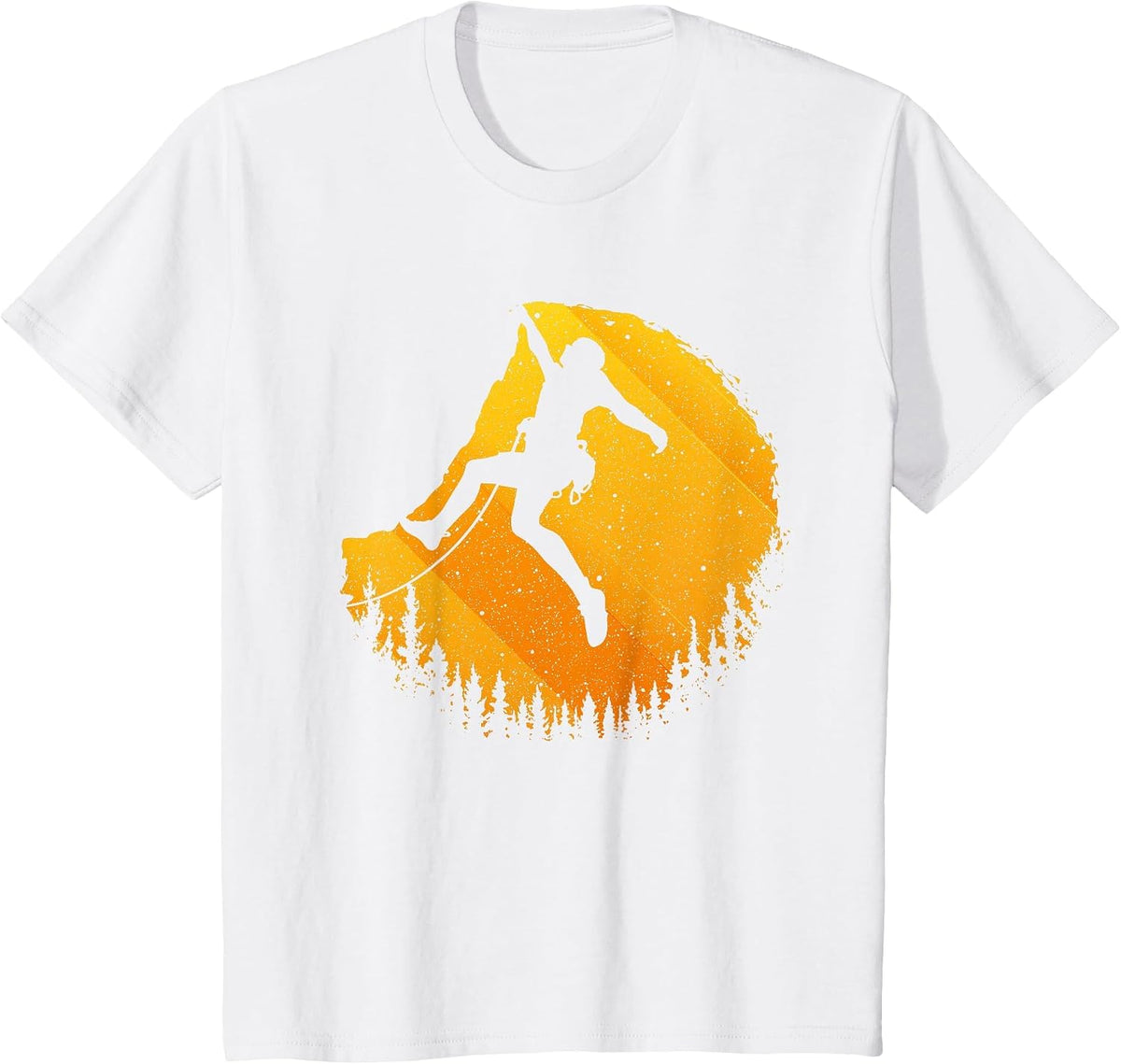 Rock Climbing Art for Men Women Mountain Climber Bouldering T-Shirt - White