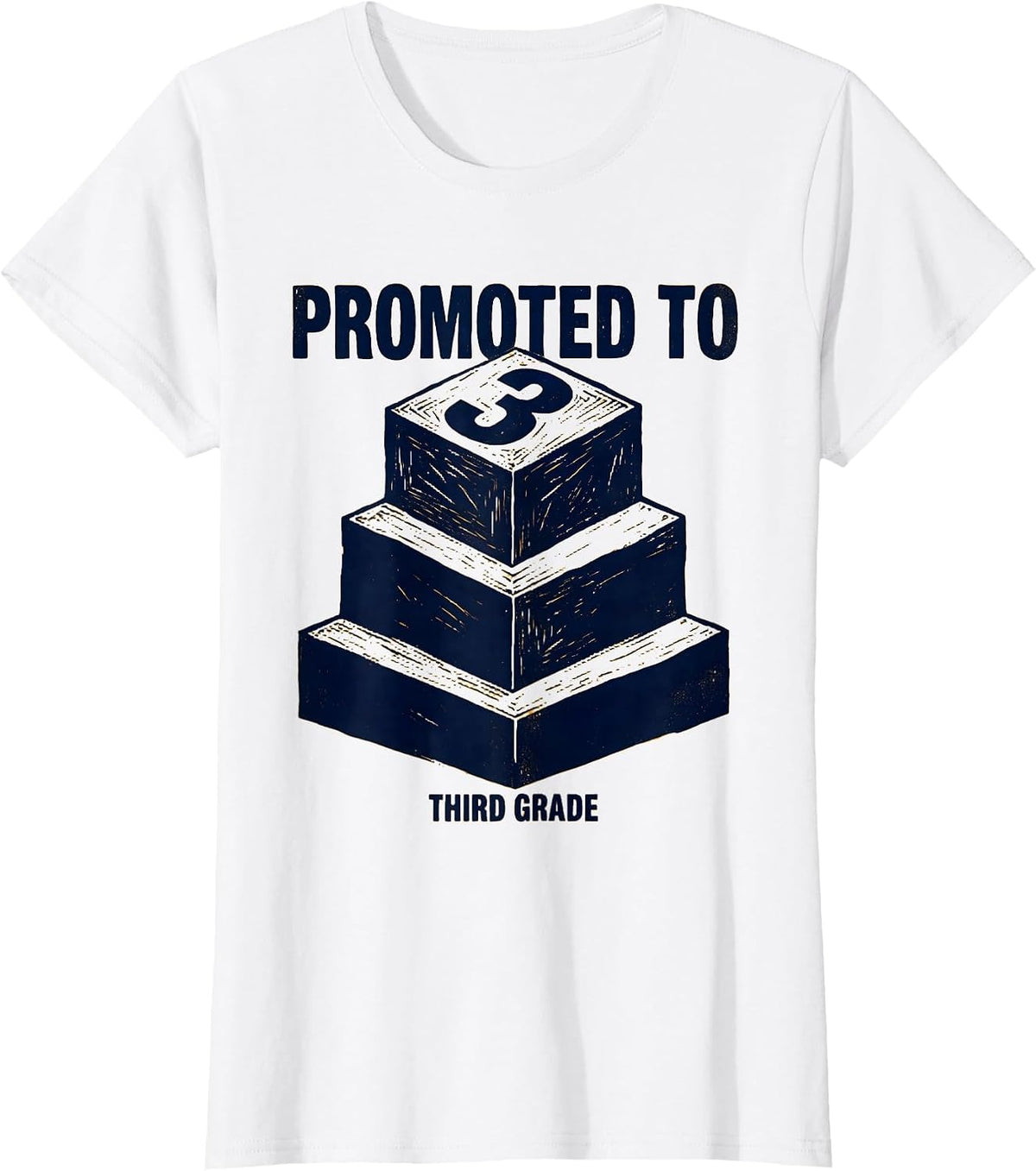 Promoted To Third Grade Funny Back To School Kids Teachers T-Shirt - White