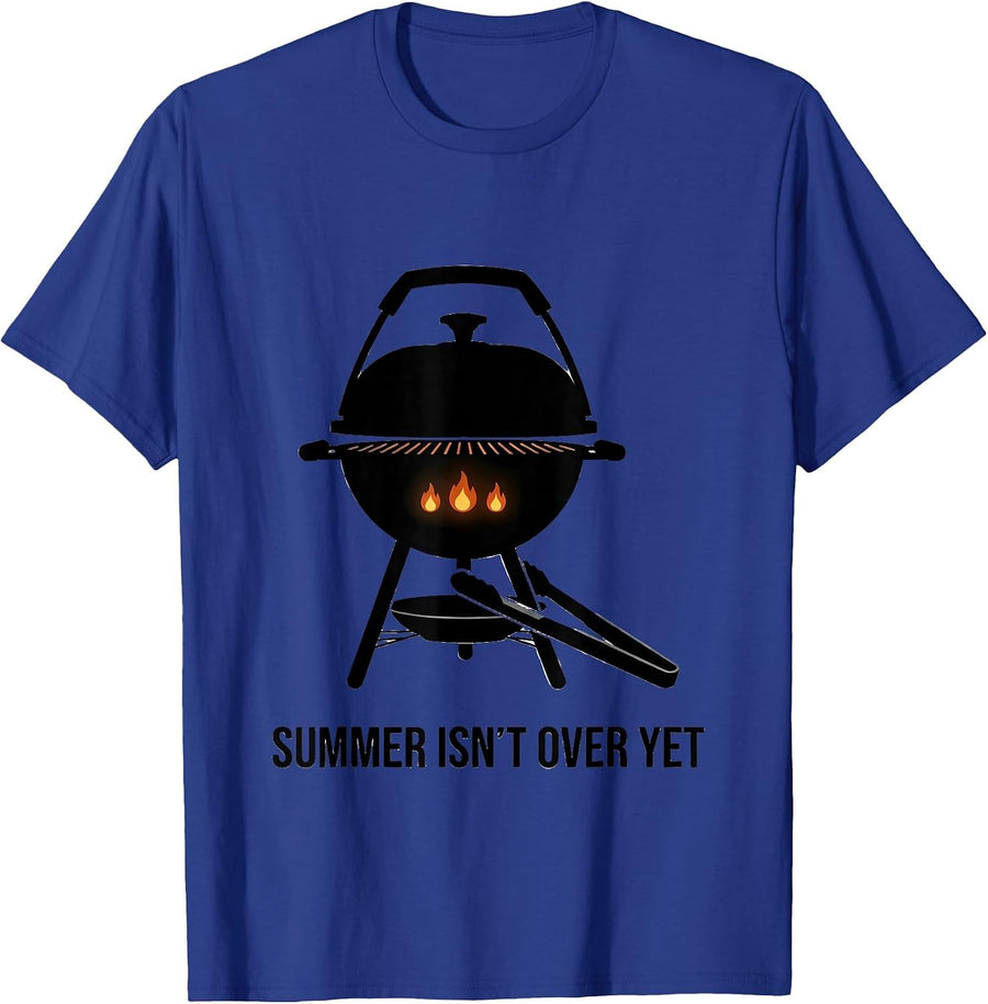 Summer Isn't Over Yet Swiss International Grill Dad Humor T-Shirt - Royal Blue
