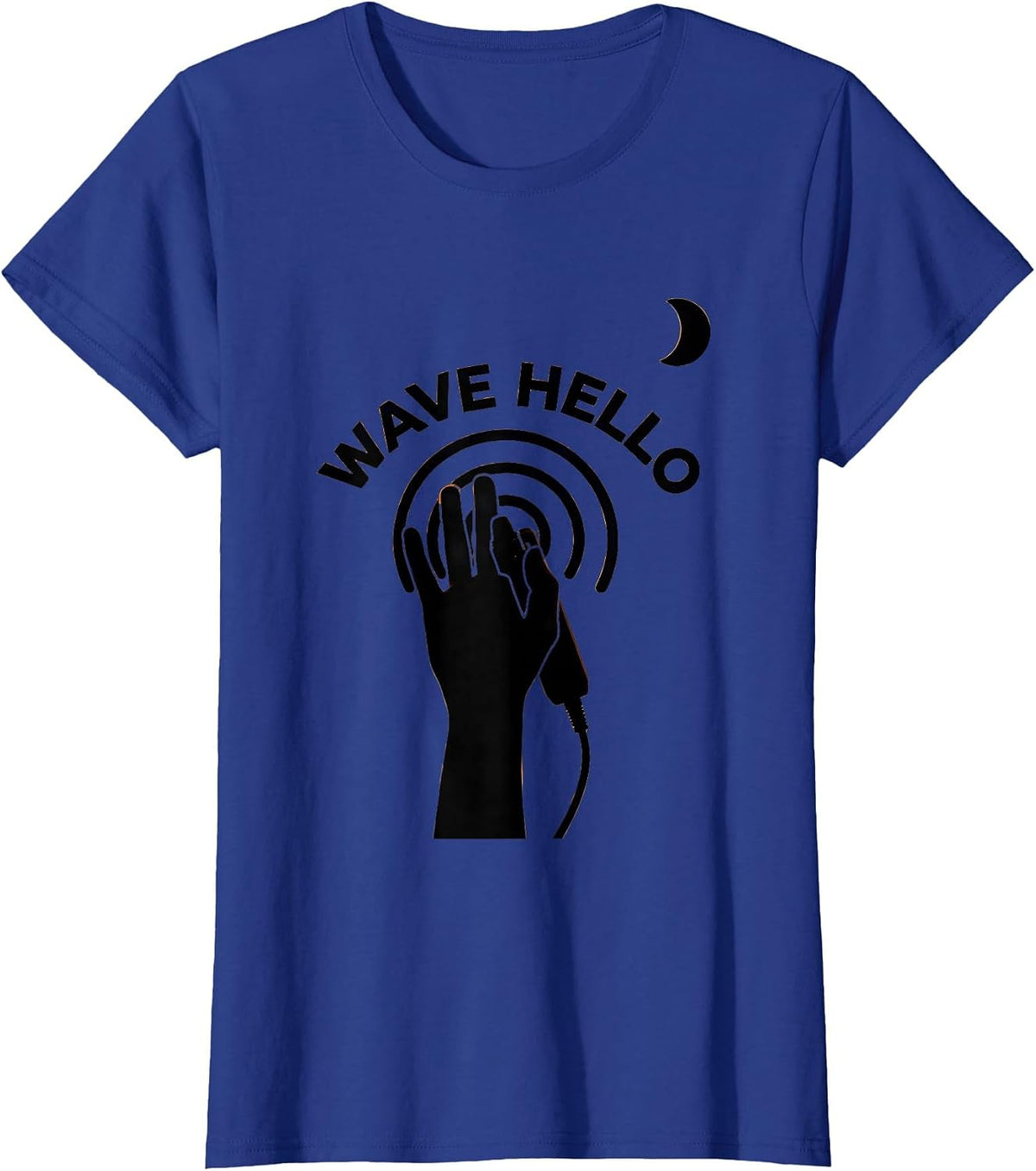 Women's Wave Hello Ultrasound Tech Sonographer Humor Appreciation T-Shirt - Royal Blue