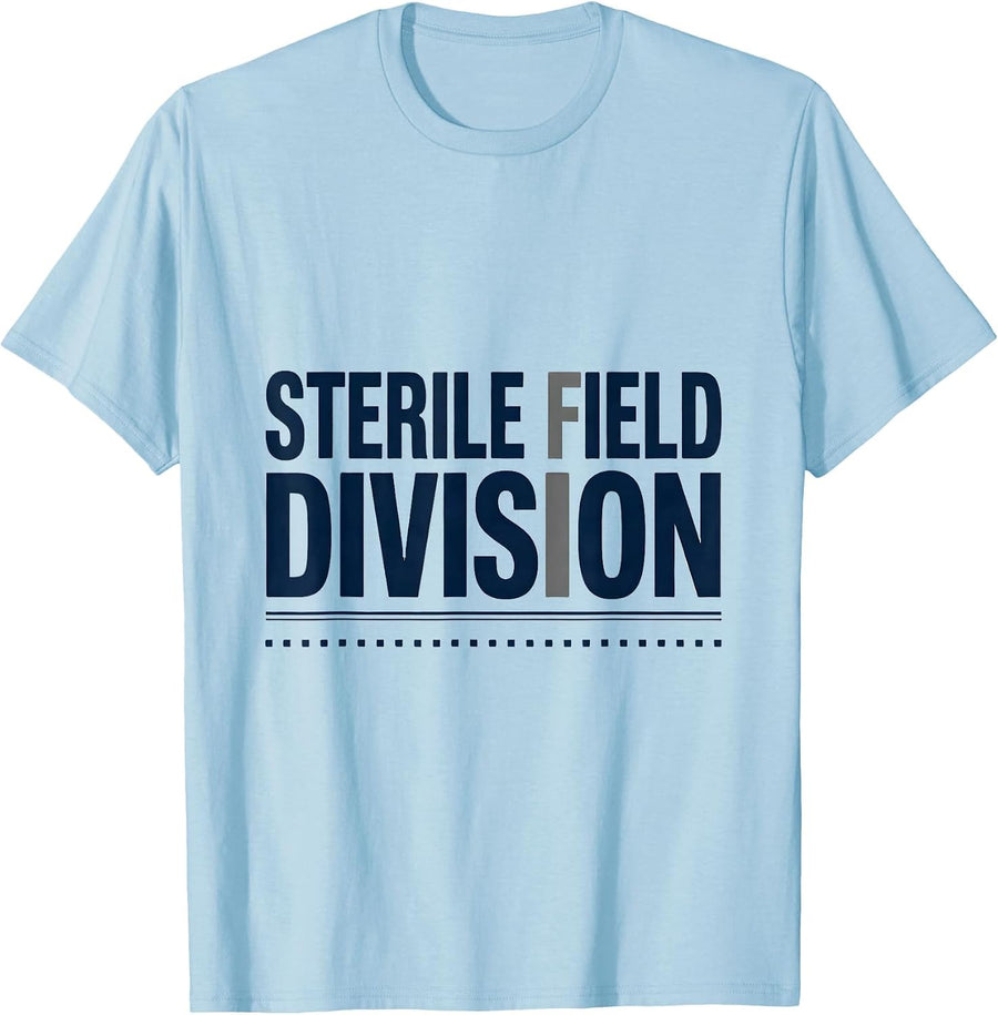 Men's Sterile Field Division Minimalist Surgical Tech Occupational T-Shirt - Baby Blue