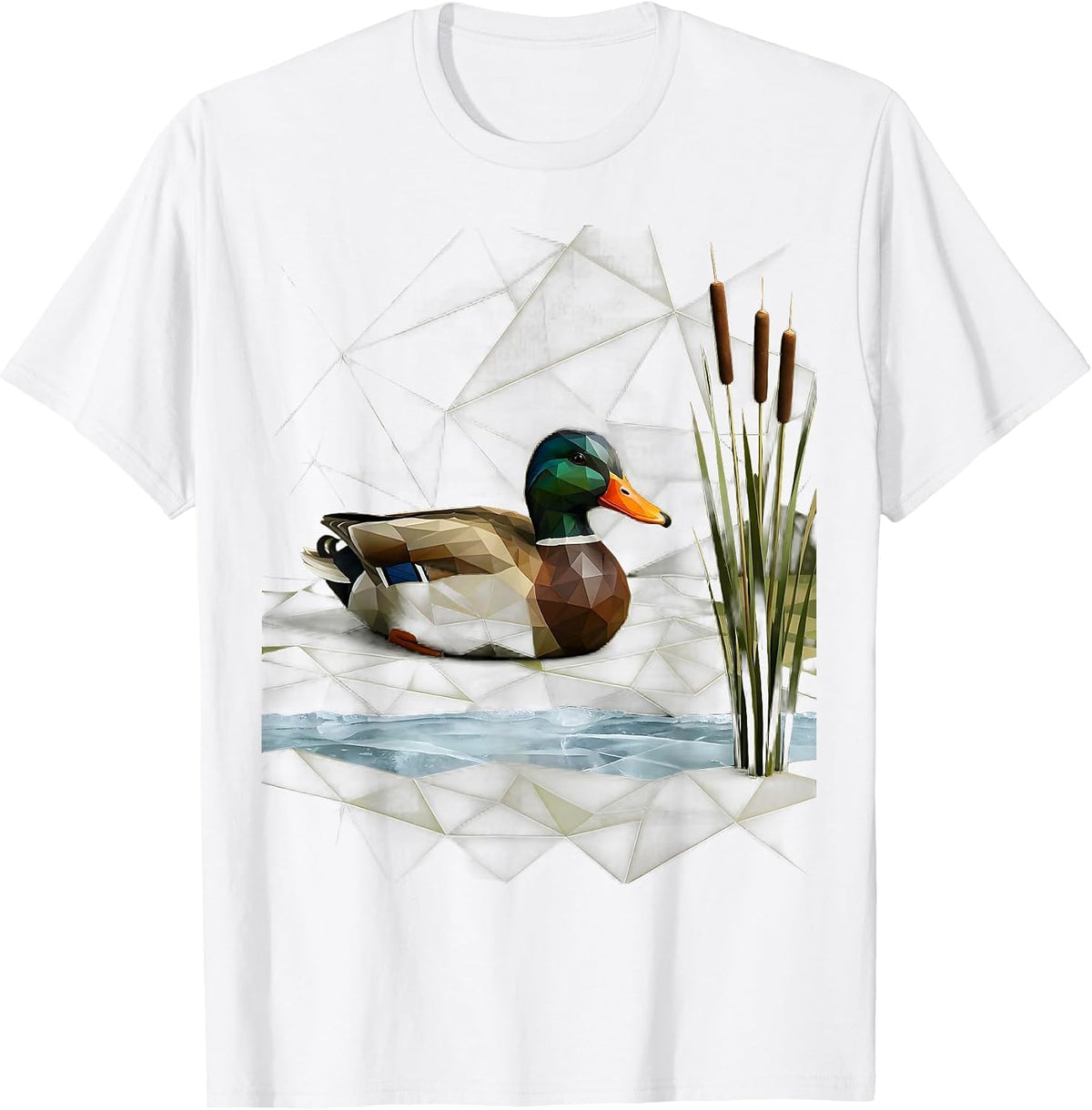 Mallard Decoy Geometric Duck Hunting Humor T-Shirt - White