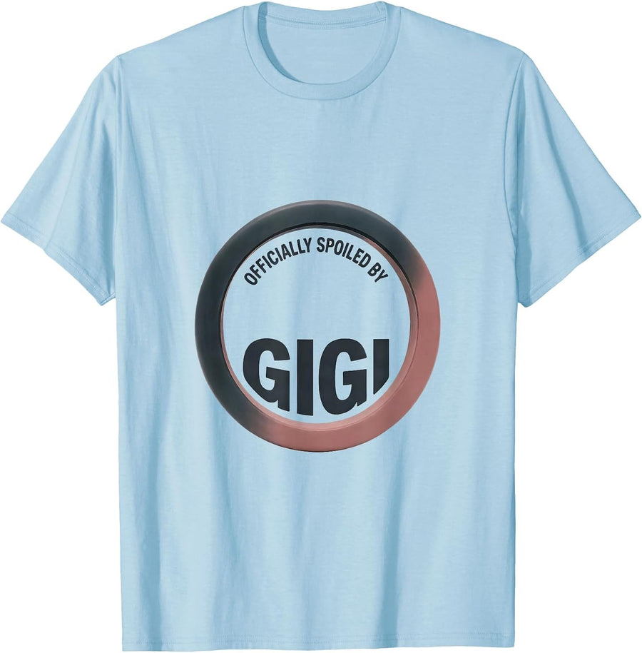 Men's Officially Spoiled By Gigi Funny Family Humor Grandparent T-Shirt - Baby Blue