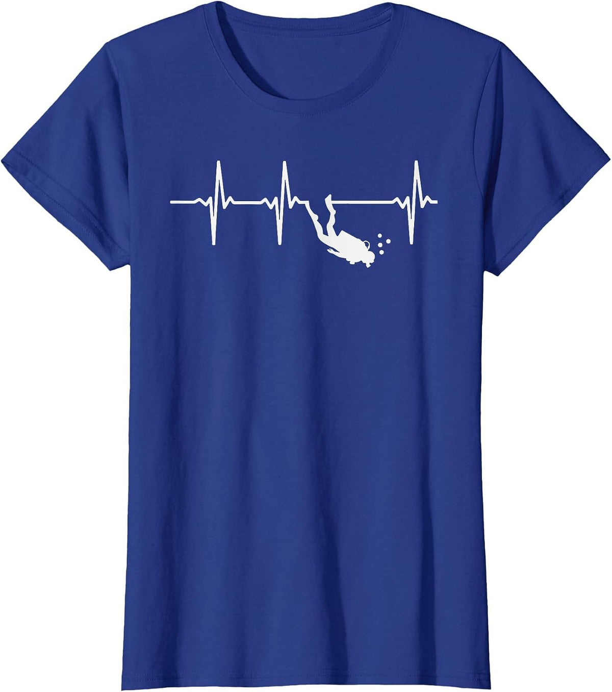 Scuba Diving Heartbeat Subtle Scuba Diver Men Women T-Shirt - Royal Blue