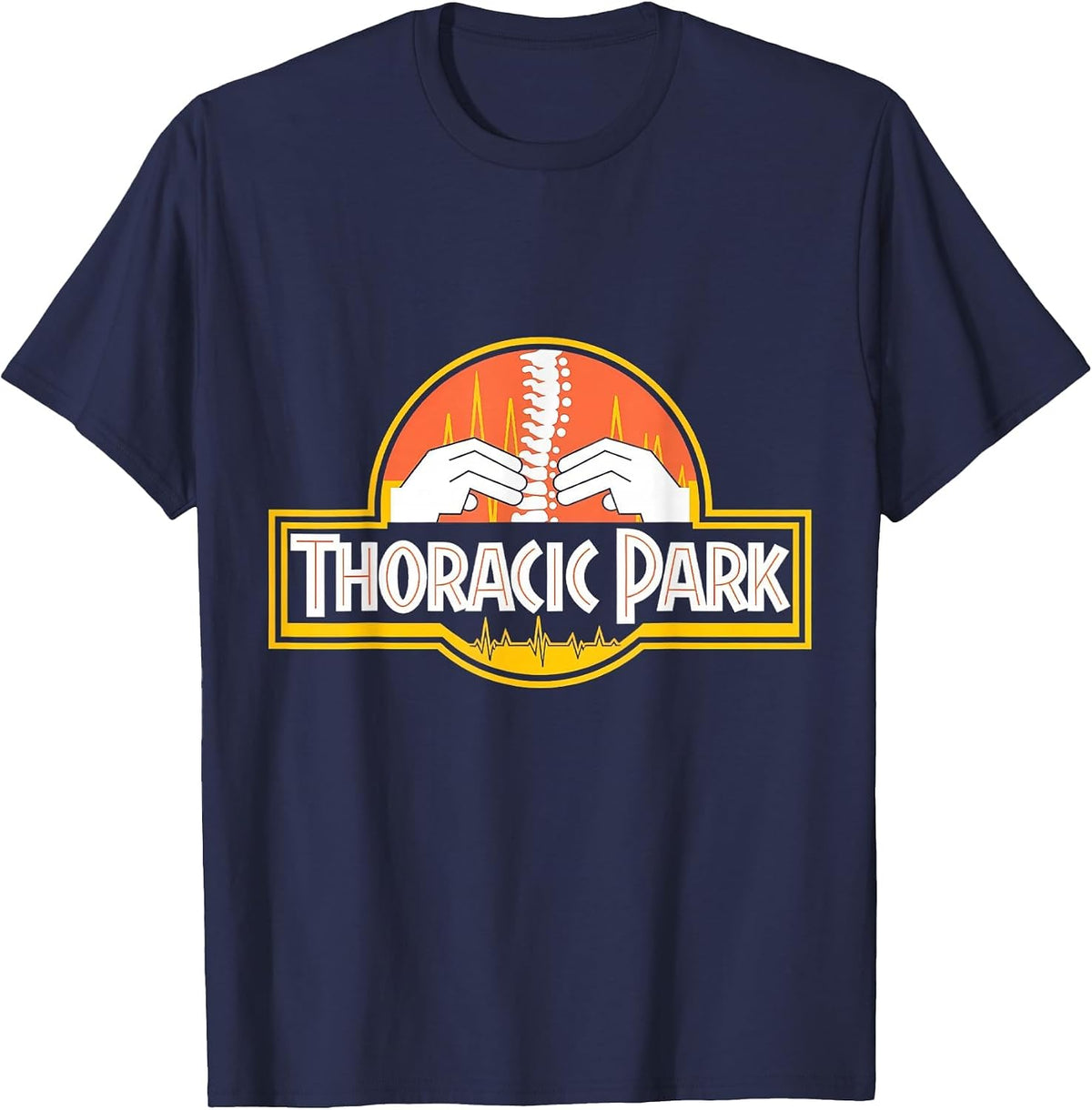 Thoracic Spine Park Chiropractor Orthopedist T-Shirt - Navy Blue