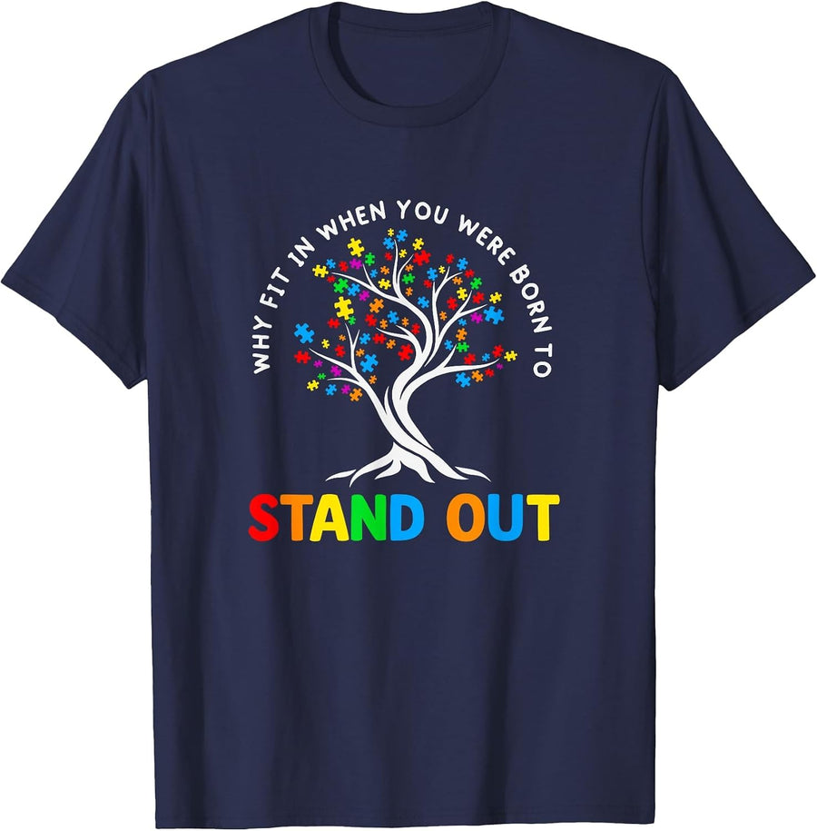 Autism Awareness Quote Women Men Autistic Puzzle Autism T-Shirt - Navy Blue