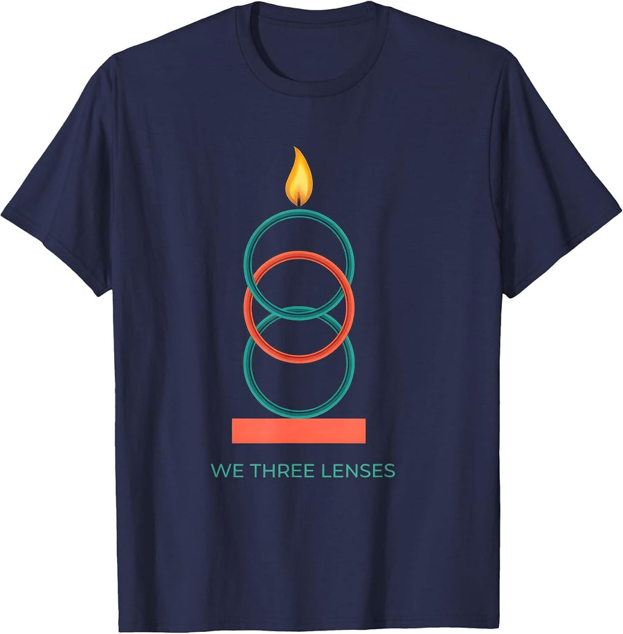 We Three Lenses Funny Optometrist Eye Doctor Christmas Humor T-Shirt - Navy Blue