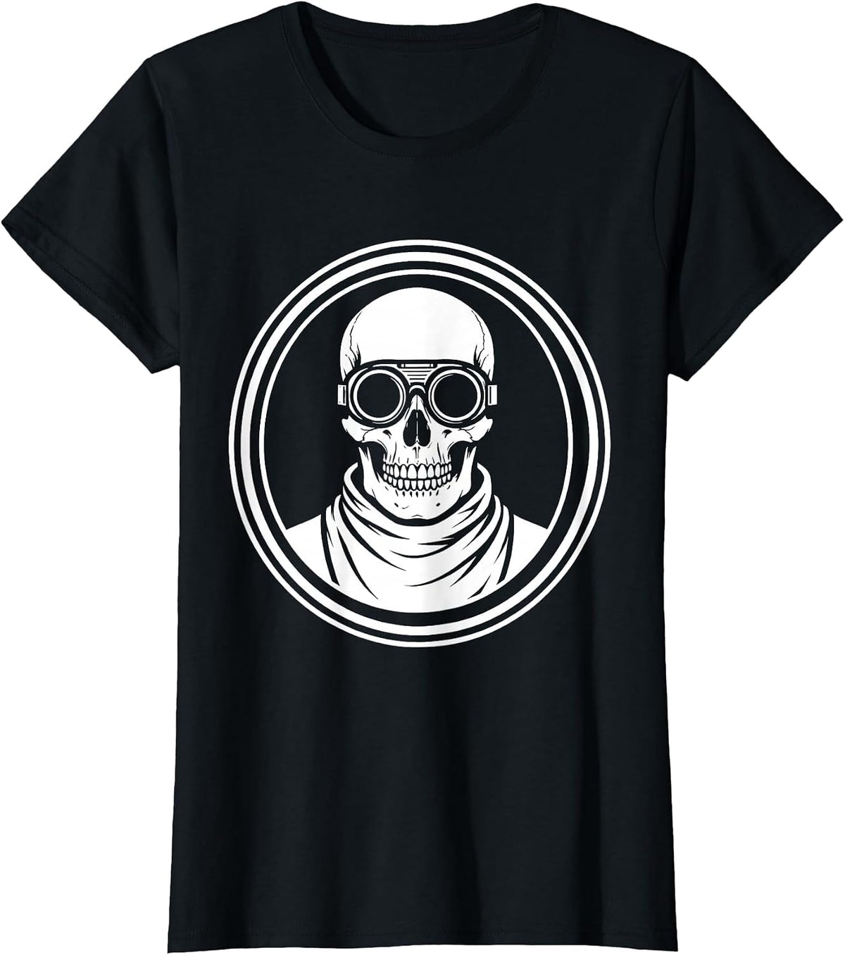 Women's Radiology Skull Lead Apron Protective Goggles T-Shirt - Black