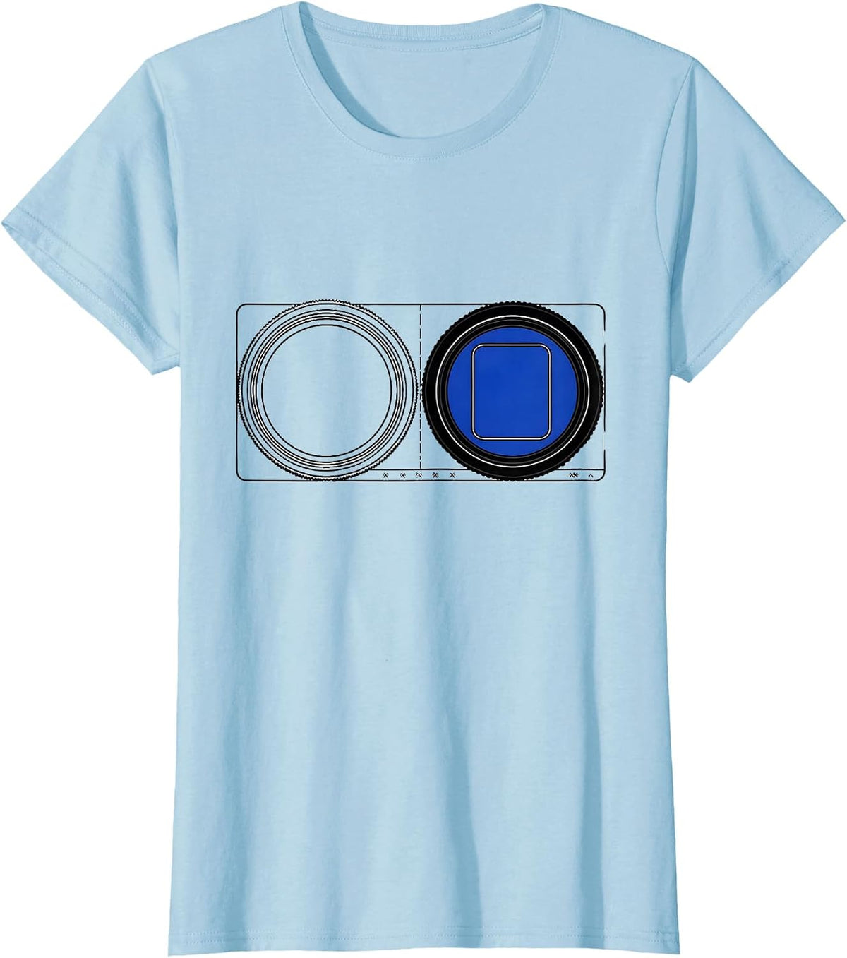 Women's Trial Frame Flip Humor Optometrist Eye Doctor Gift T-Shirt - Baby Blue