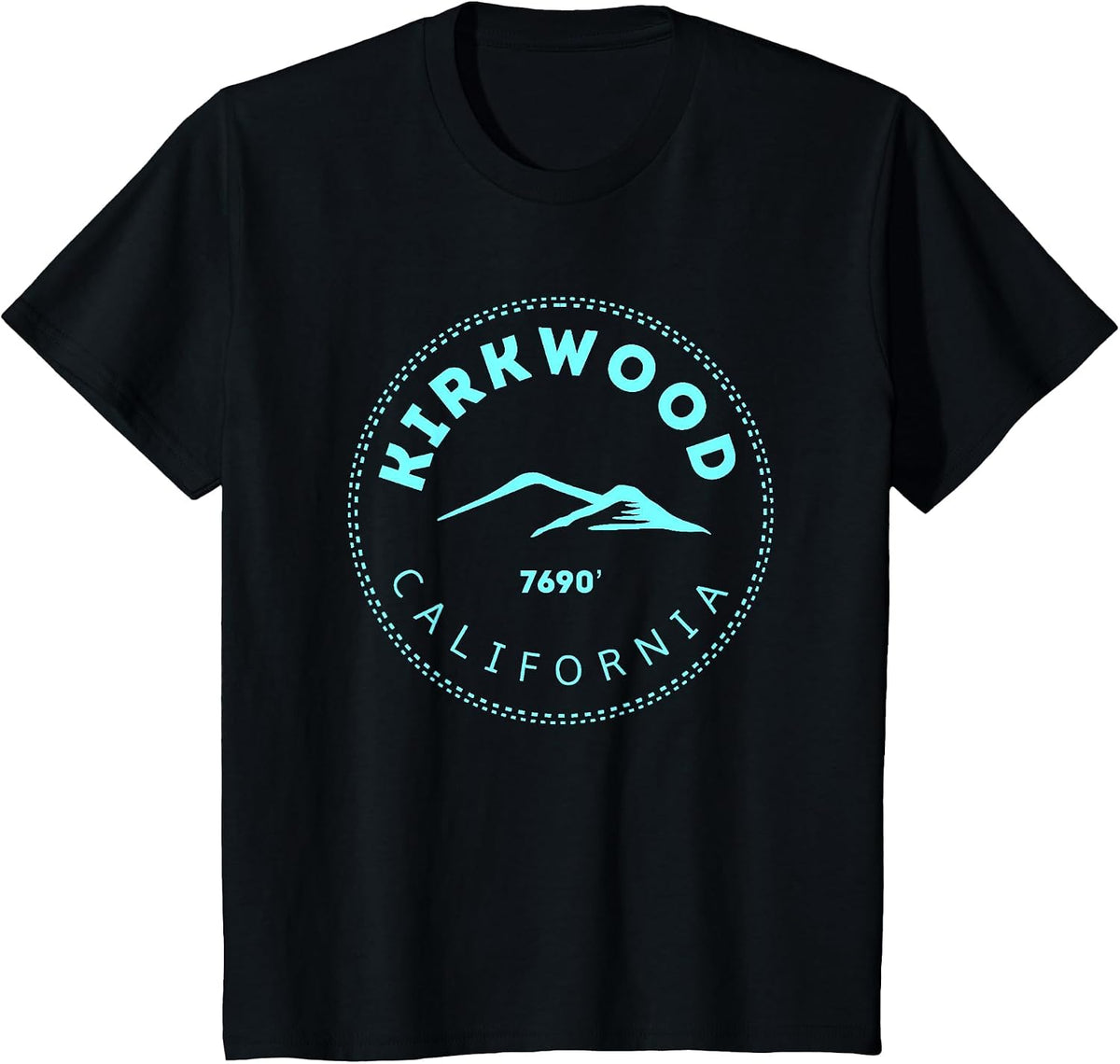 Kirkwood California Mountain Town - Elevated CA Skiing T-Shirt - Black