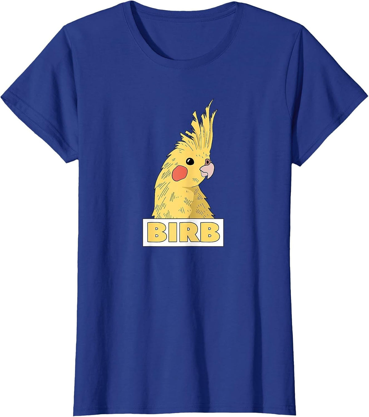 Birb Yellow Cockatiel Bird Lover T-Shirt - Royal Blue