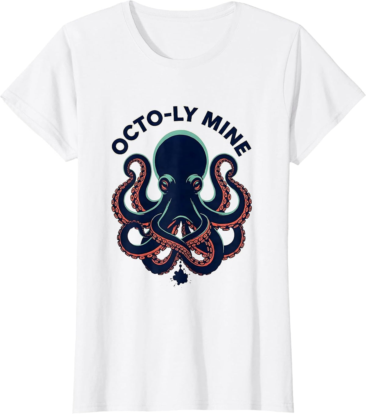 Octo-ly Mine Vintage Octopus Ocean Wildlife Graphic T-Shirt - White