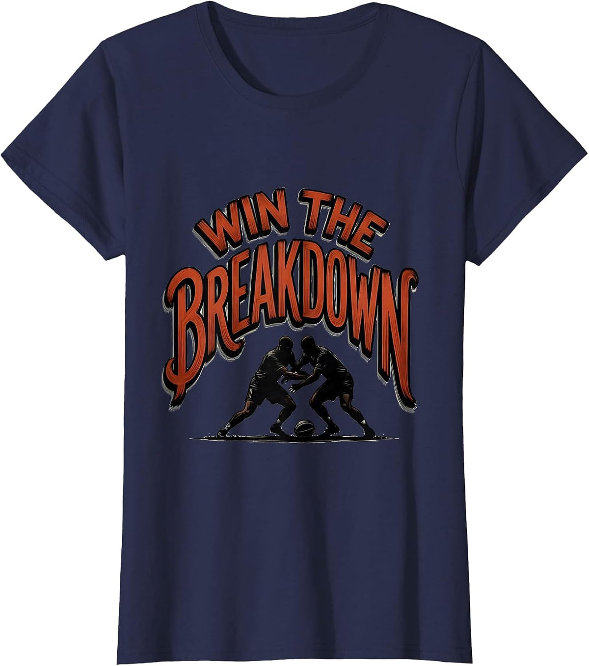 Women's Win The Breakdown Funny Rugby Player Coach Fan Vintage Humor T-Shirt - Navy Blue