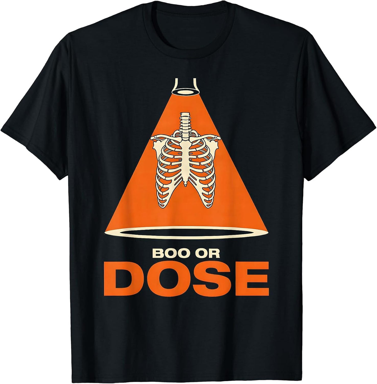 Men's Boo Or Dose Stencil Graphic Radiology Tech Halloween T-Shirt - Black