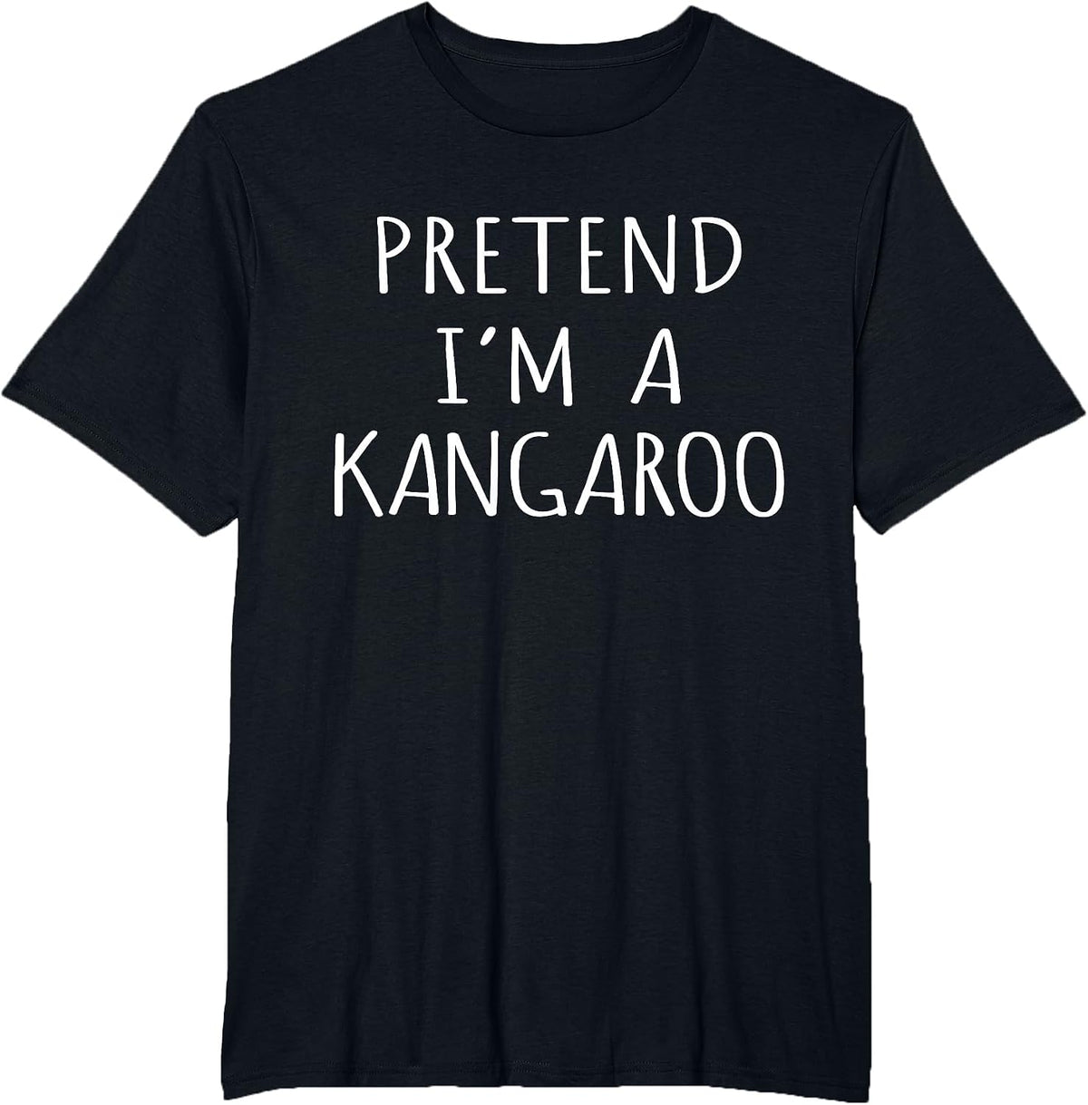 Easy Lazy Animal Costume Funny Pretend I'm A Kangaroo T-Shirt - Black