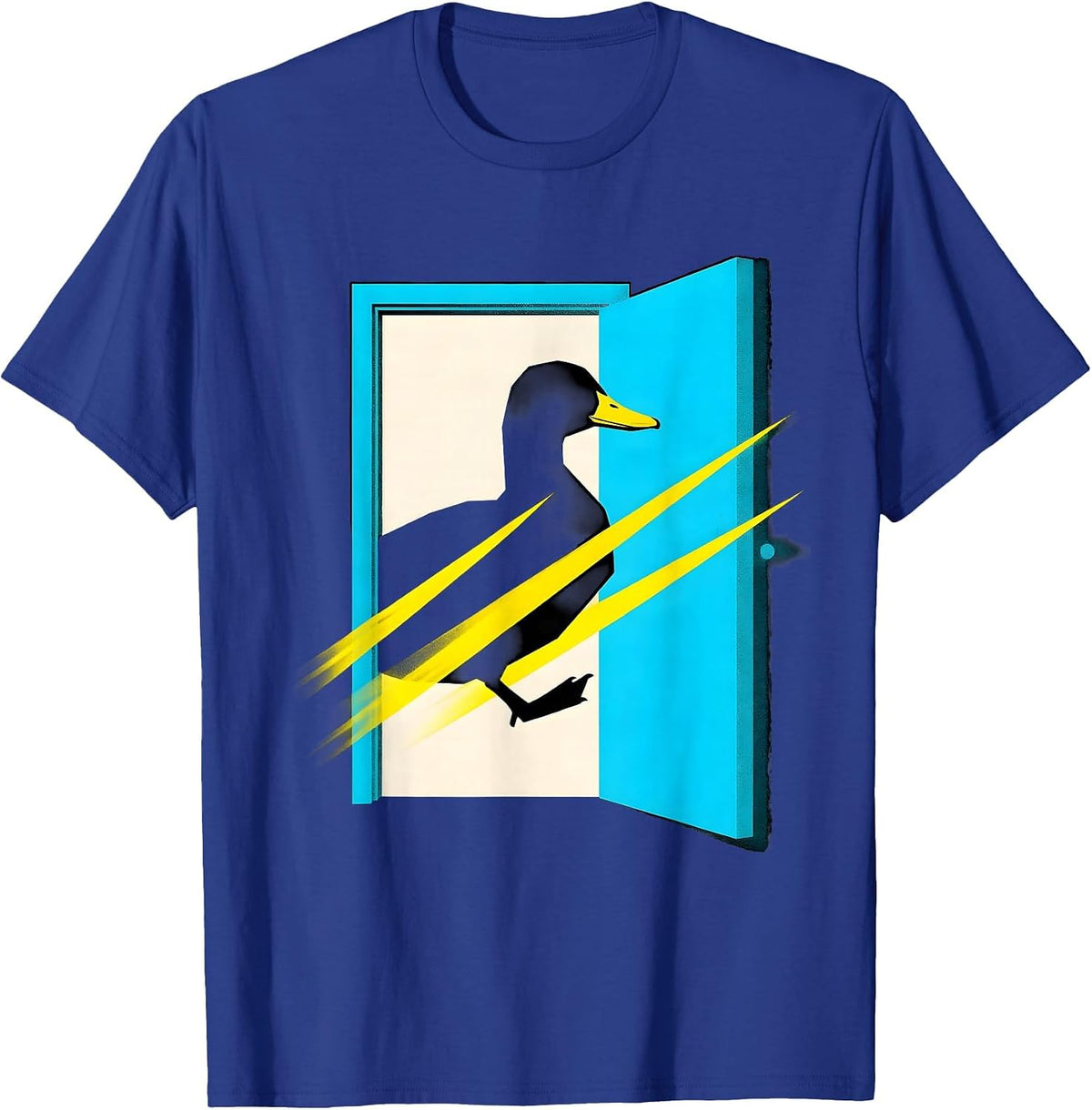 Men's Geometric Duck Silhouette Funny Duck Lover Novelty Humor T-Shirt - Royal Blue