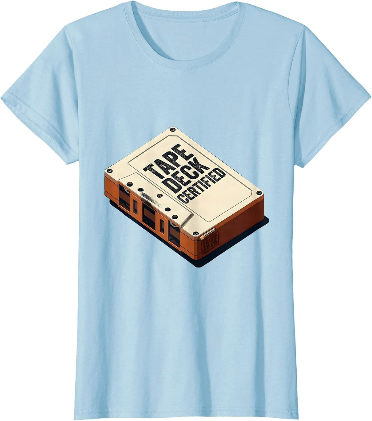 Women's Tape Deck Certified Retro Hip-Hop Golden Era Lyric Quote T-Shirt - Baby Blue