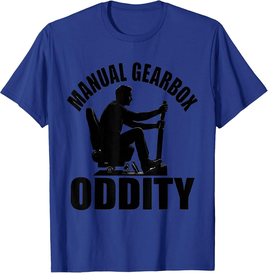 Manual Gearbox Oddity Funny Car Guy Stick Shift Driver T-Shirt - Royal Blue