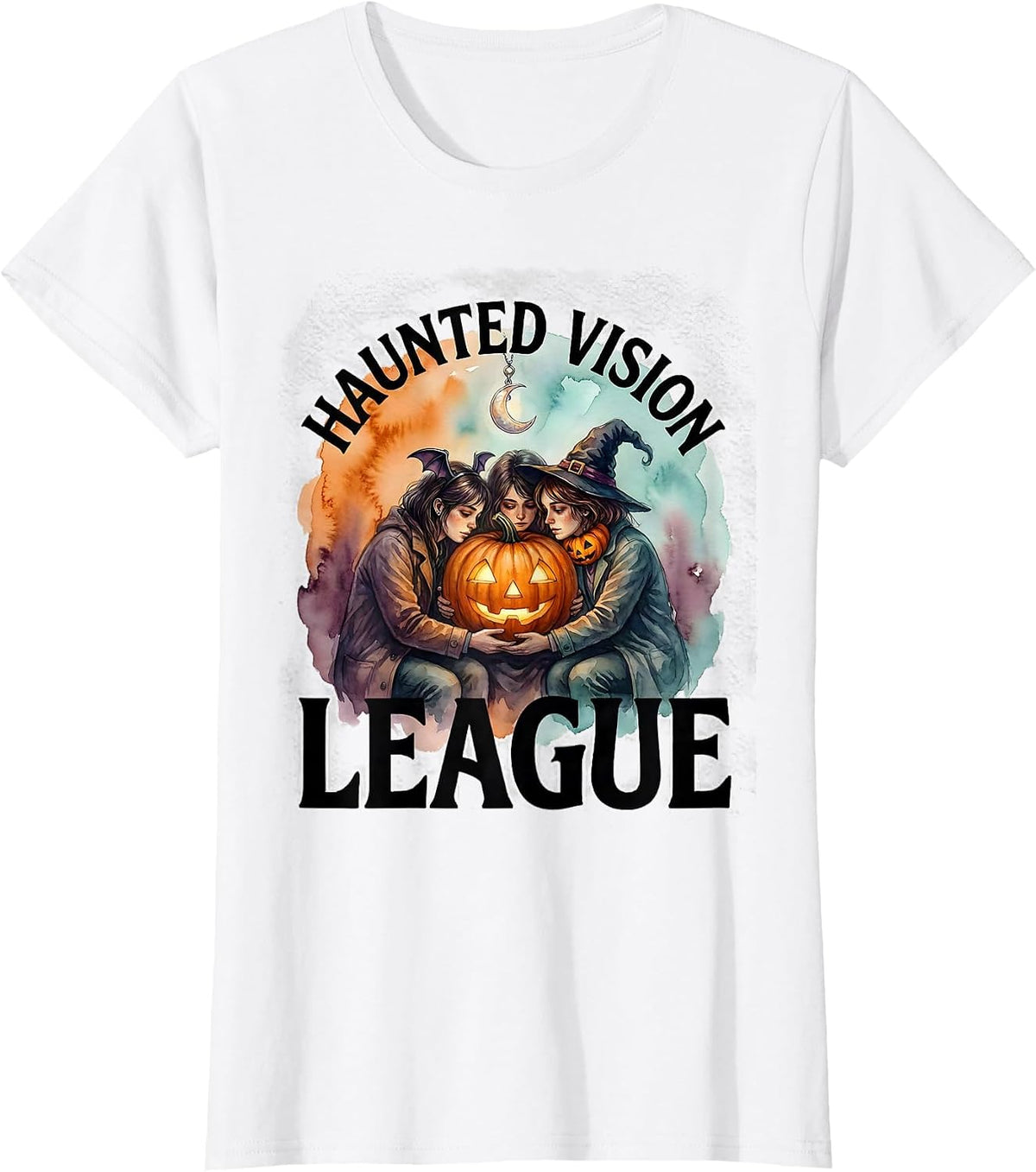 Haunted Vision League Watercolor Halloween Optometrist Eye T-Shirt - White