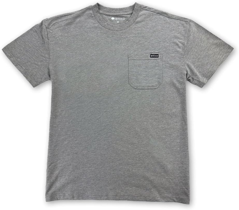 Buffalo Outdoors® Workwear Men's Heavyweight Pocket T-Shirt - Heather Grey