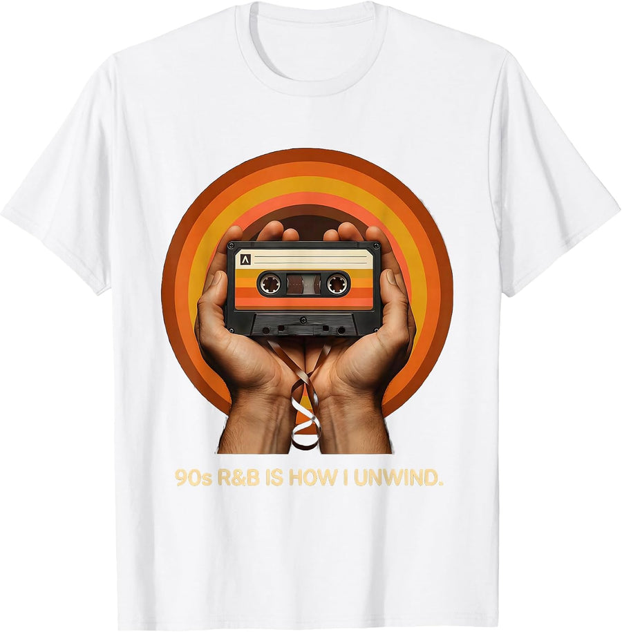 90s R&B Is How I Unwind Retro Music Nostalgia T-Shirt - White