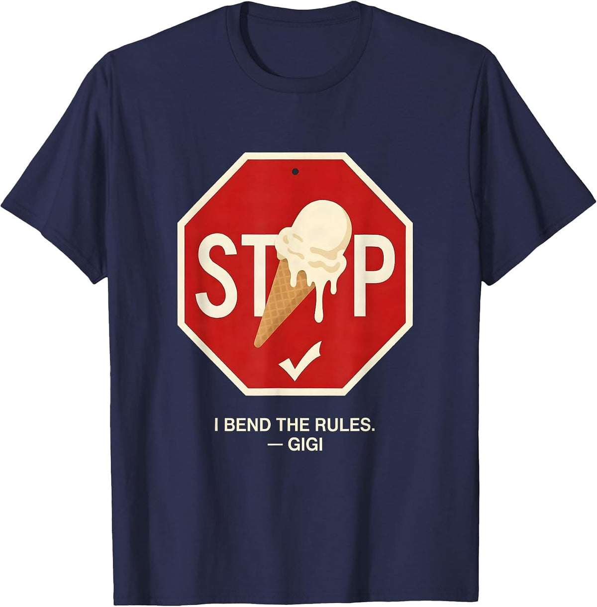 Men's I Bend The Rules Gigi Funny Grandma Gift Personalised T-Shirt - Navy Blue
