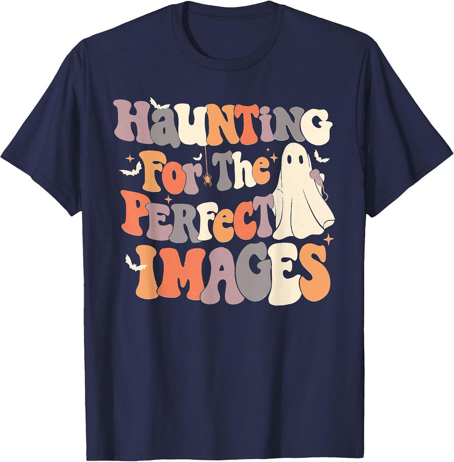 Sonographer Boo Crew Halloween Haunting for Perfect Images T-Shirt - Navy Blue