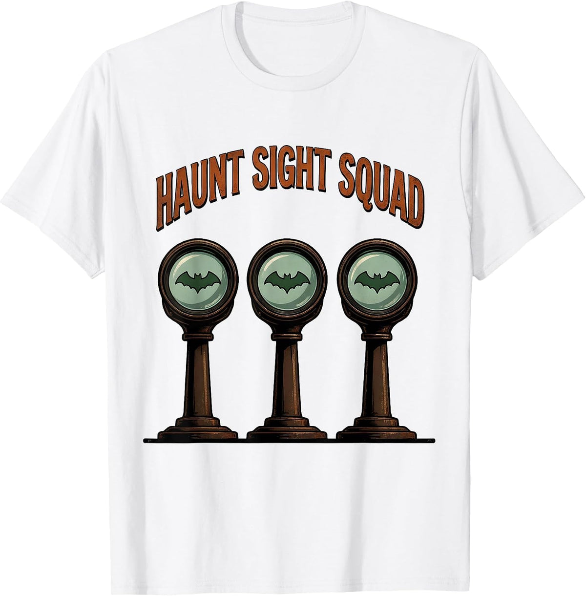 Men's Haunt Sight Squad Vintage Halloween Optometrist Eye Doctor T-Shirt - White
