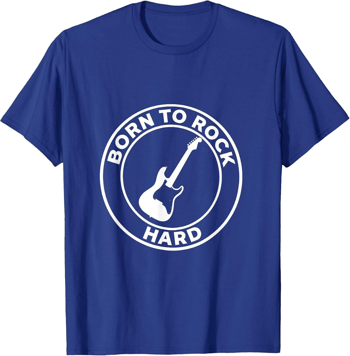 Born to Rock Hard Band Graphic Design T-Shirt - Royal Blue