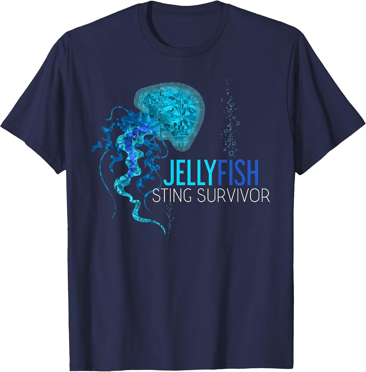 Jellyfish Nettle Survivor Funny Sea Creature Jellyfish T-Shirt - Navy Blue
