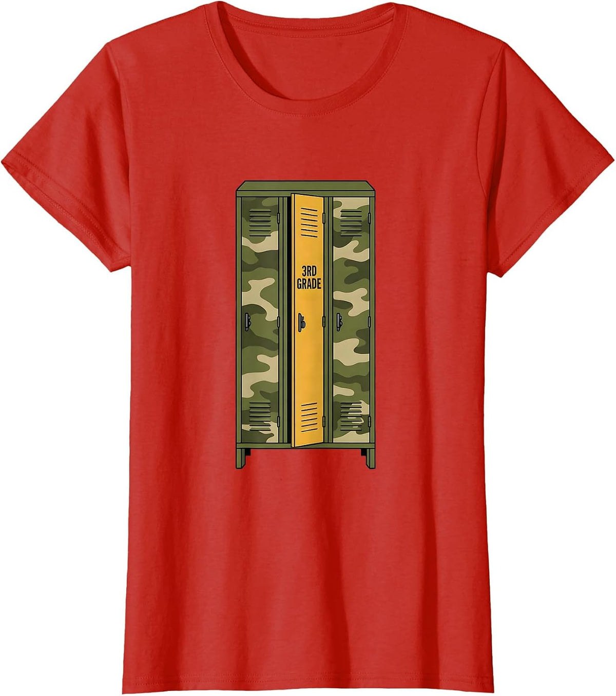 3rd Grade Camo Back To School Boys Teachers Grade Level T-Shirt - Red