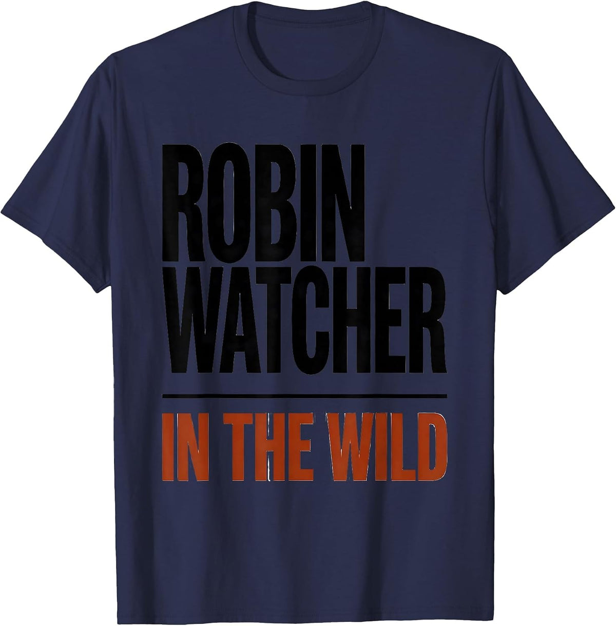 Robin Watcher in the Wild Bird Design T-Shirt - Navy Blue