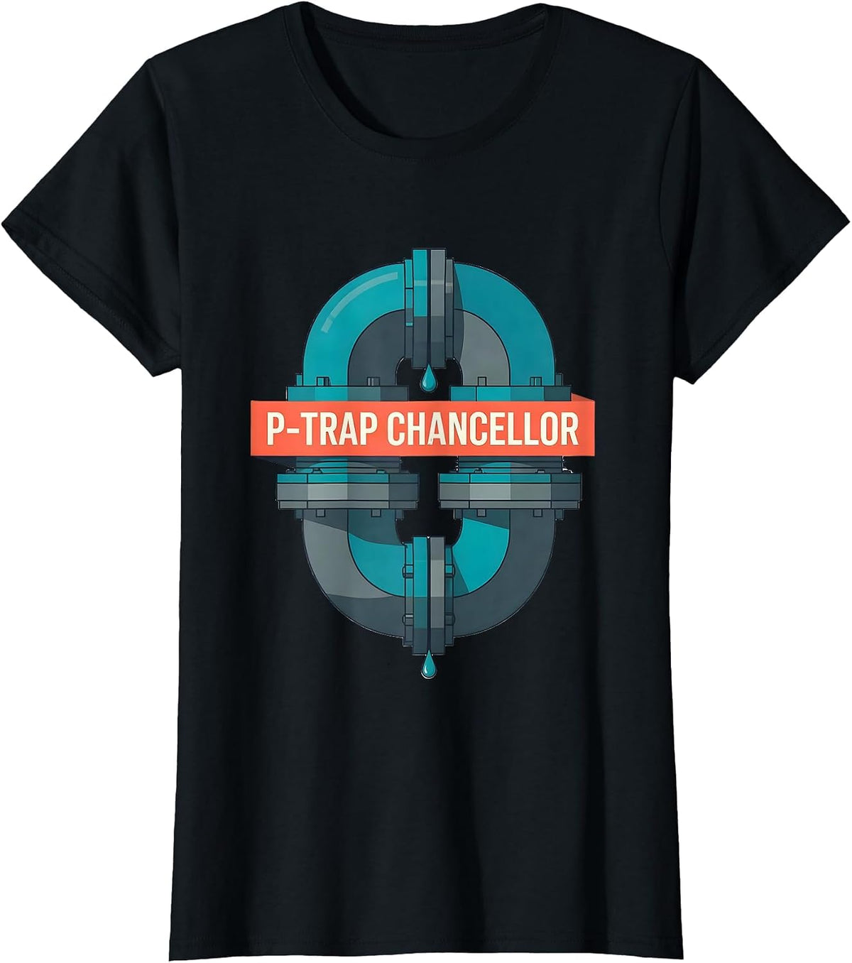 P-Trap Chancellor Funny Plumber Pipefitter Steamfitter Gift T-Shirt - Black