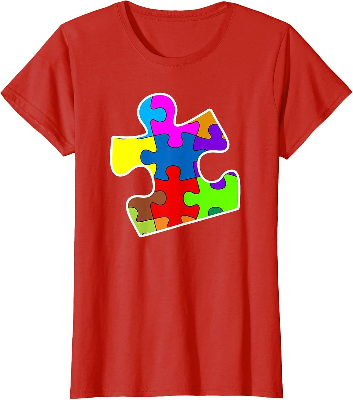 Autism Puzzle Piece - Autism T-Shirt - Red