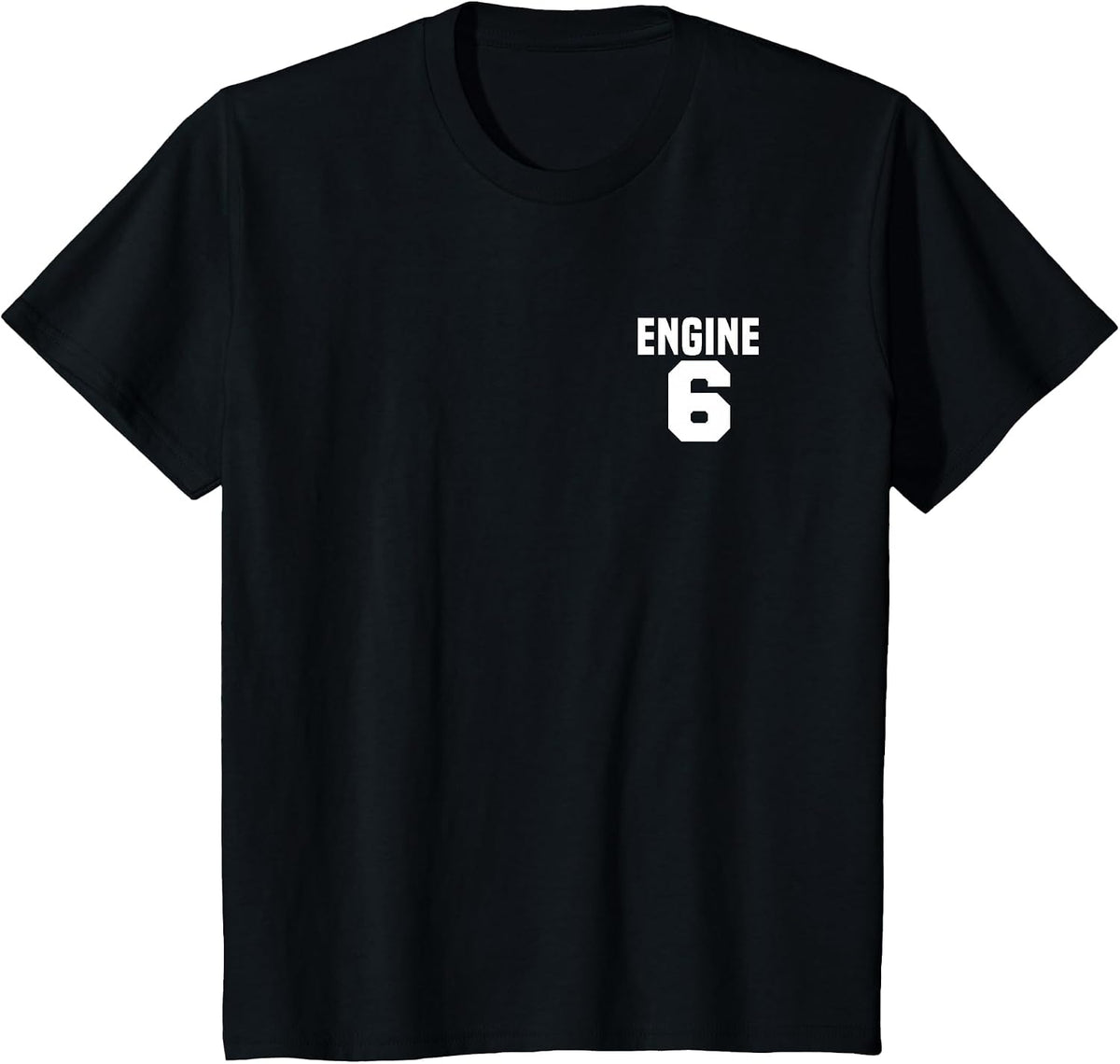 Engine 6 Fire Rescue Department City Firefighter Duty T-Shirt - Black