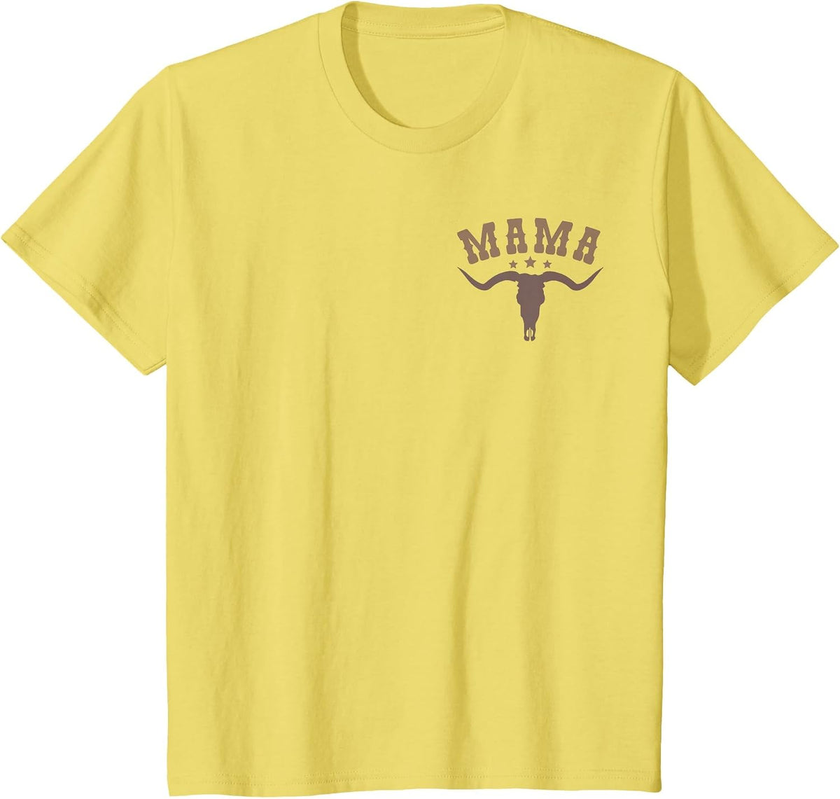 Mama Skull Highland Cow Boy Western Rodeo Family Matching T-Shirt, Youth, Lemon Yellow, 2T - As Pictured