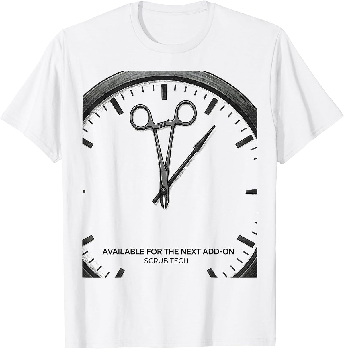 Men's Available For The Next Add-On Scrub Tech Surgical T-Shirt - White