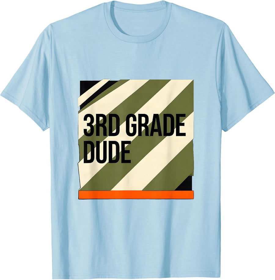 Men's 3rd Grade Dude Camo Back To School Boys Teachers T-Shirt - Baby Blue