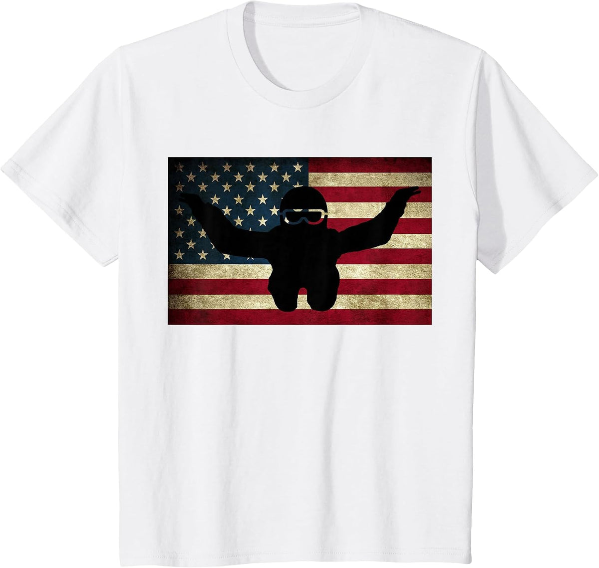 Skydiving T-Shirt Parachuting T Shirt Skydive Tee Skydiver T-Shirt - White