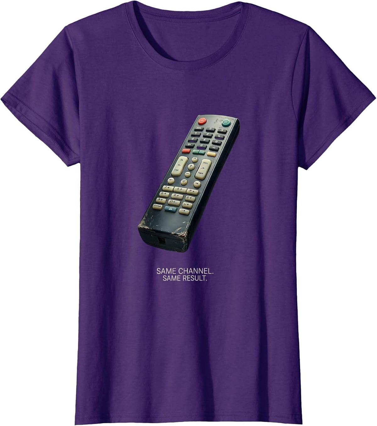 Same Channel Same Result Funny Football Lineman Fan Humor T-Shirt - Purple