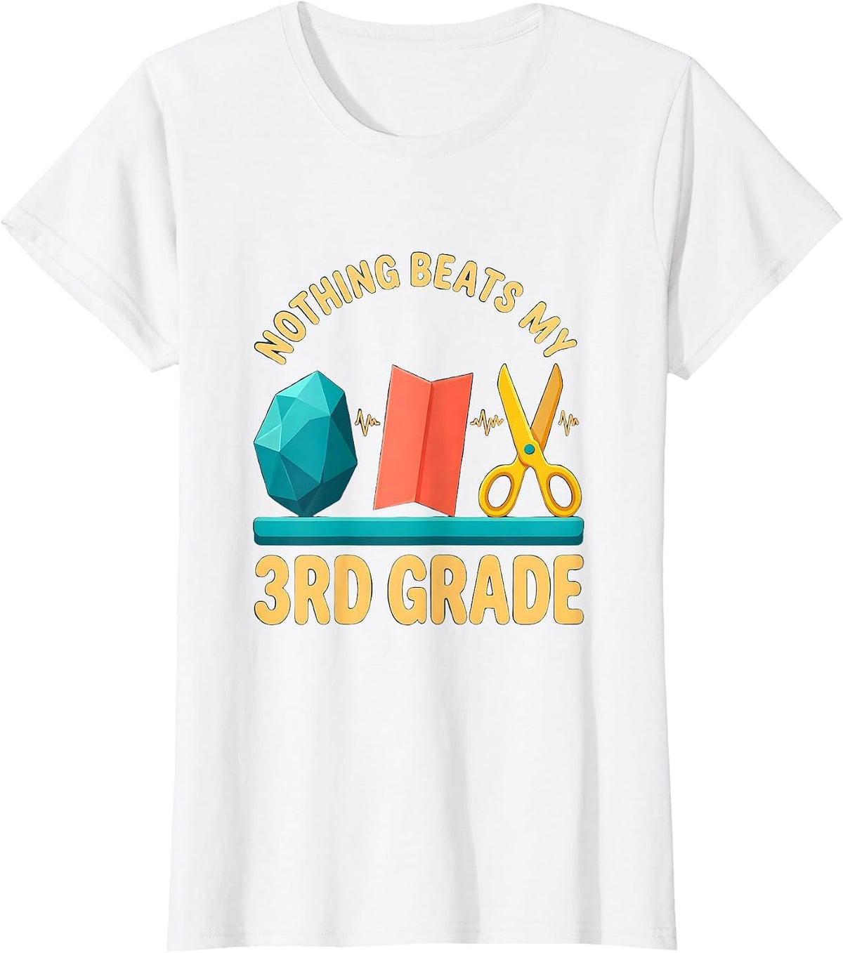 Nothing Beats My 3rd Grade Funny Back to School Book Lover T-Shirt - White