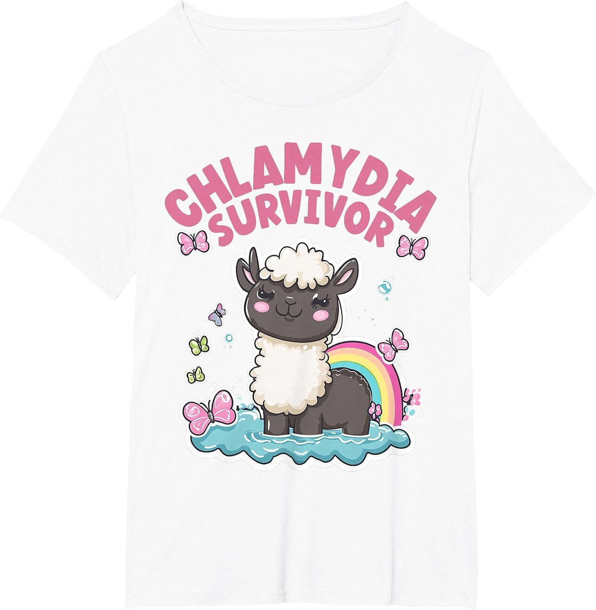 Chlamydia Survivor | Funny Inappropriate | Meme Llama T-Shirt - White