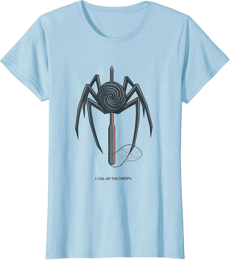 Women's I Coil Up The Creepy Funny Dental Halloween Costume Humor T-Shirt - Baby Blue
