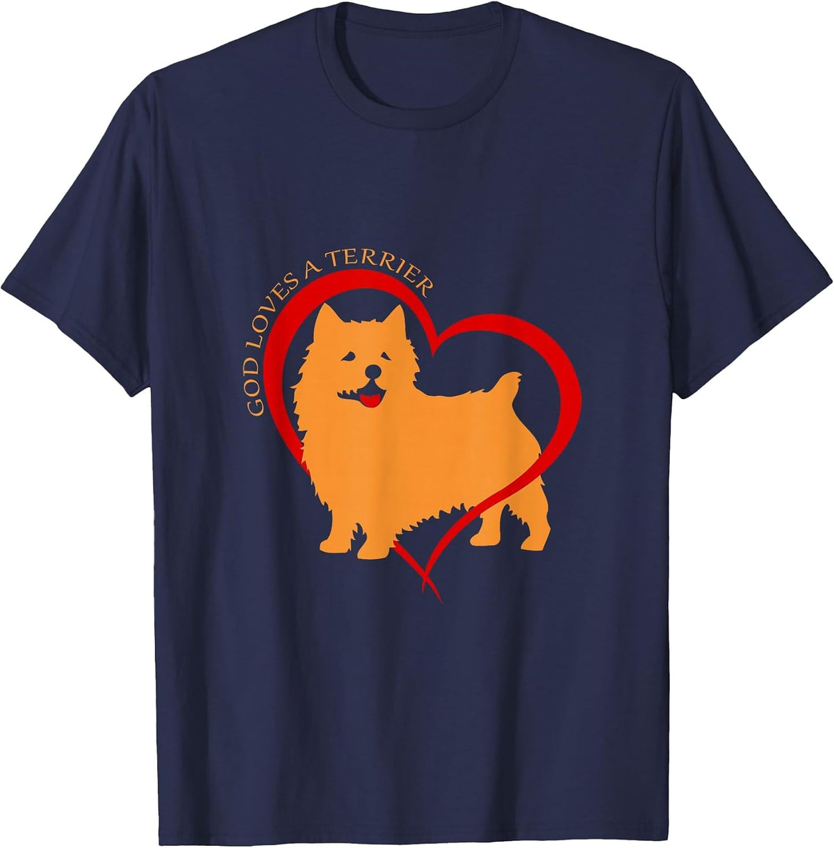 God Loves a Terrier | Norwich Terrier Dog T-Shirt T-Shirt - Navy Blue