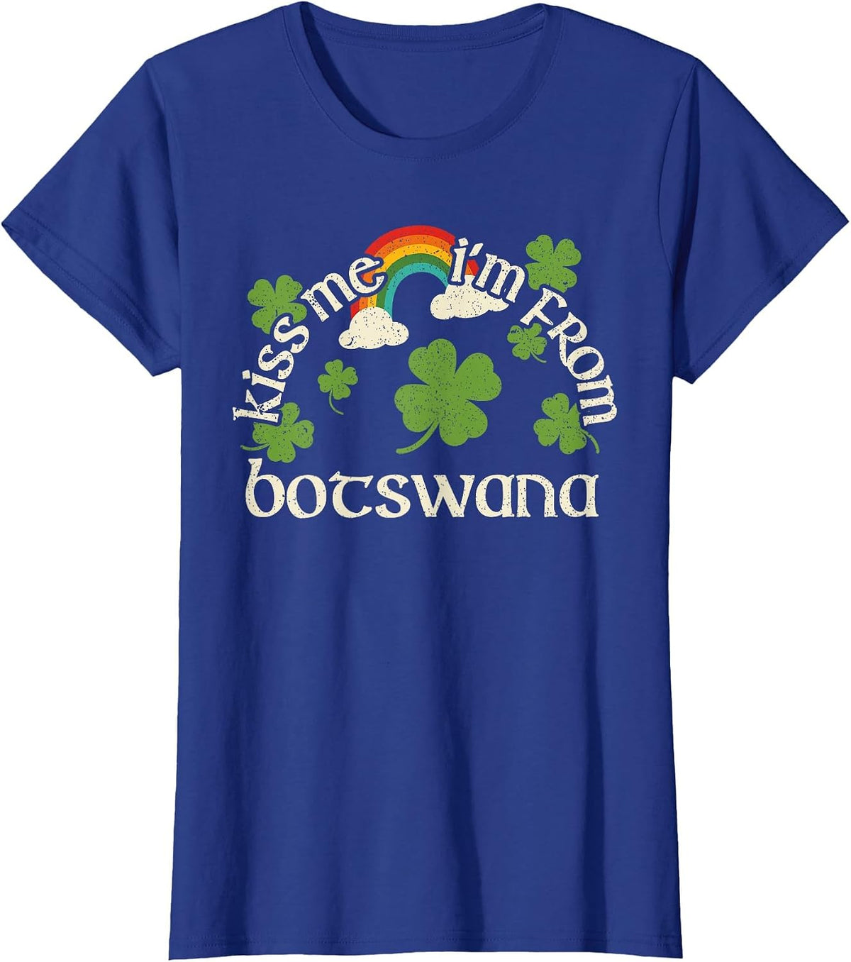 Kiss Me Shamrock - Funny St. Patrick's Day Botswana T-Shirt - Royal Blue