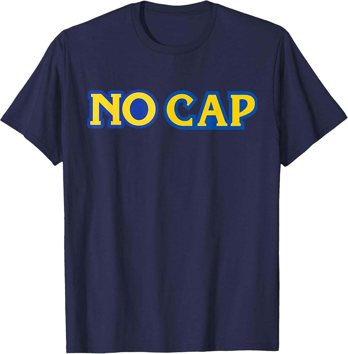 NO Cap Hype Tendance Hip Hop Tee T-Shirt - Navy Blue