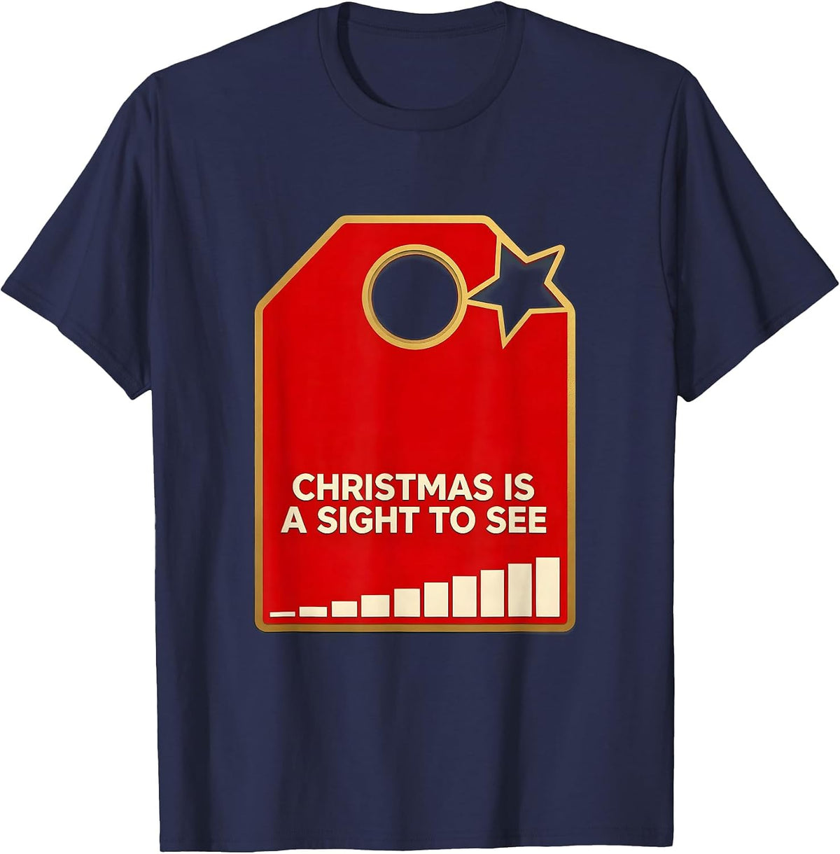 Christmas Is A Sight To See Funny Optometrist Eye-Care T-Shirt - Navy Blue
